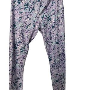 Athleta Kids Splatter Print Leggings - Purple and Teal